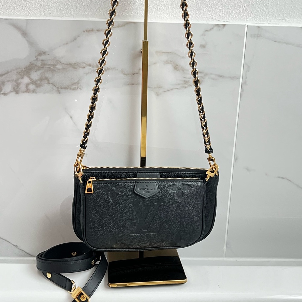 Louis Vuitton Black Multi Pochette Accessoires Black Empriente Leather